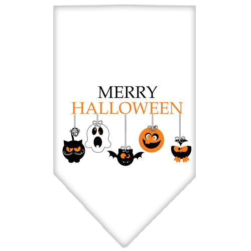 Merry Halloween Screen Print Bandana White Small